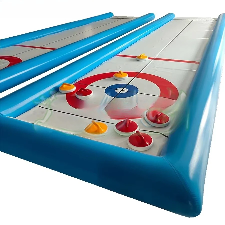 Picture 4: Indoor Sports Facilities, Easy to Build and Store, Inflatable Curling Mat with Curling Stone, PVC Inflatable Curling Mat