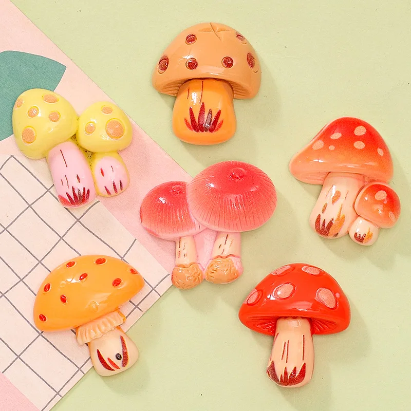 New Resin Cartoon Mushroom Series Flat Back Cabochons Scrapbooking DIY Jewelry Craft Decoration Accessories