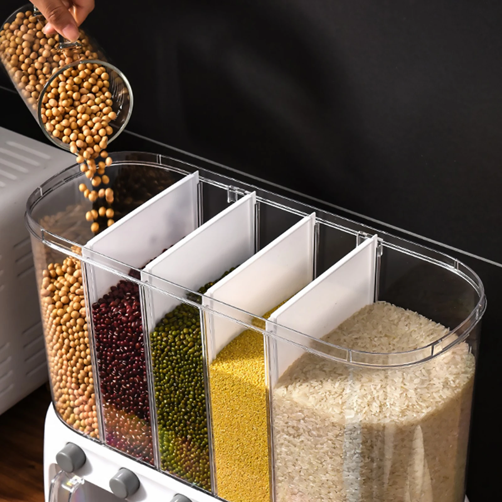 

Контейнер для хранения круп и зерна 12 л, герметичный, с разделителями, для сухих продуктов, с защитой от насекомых