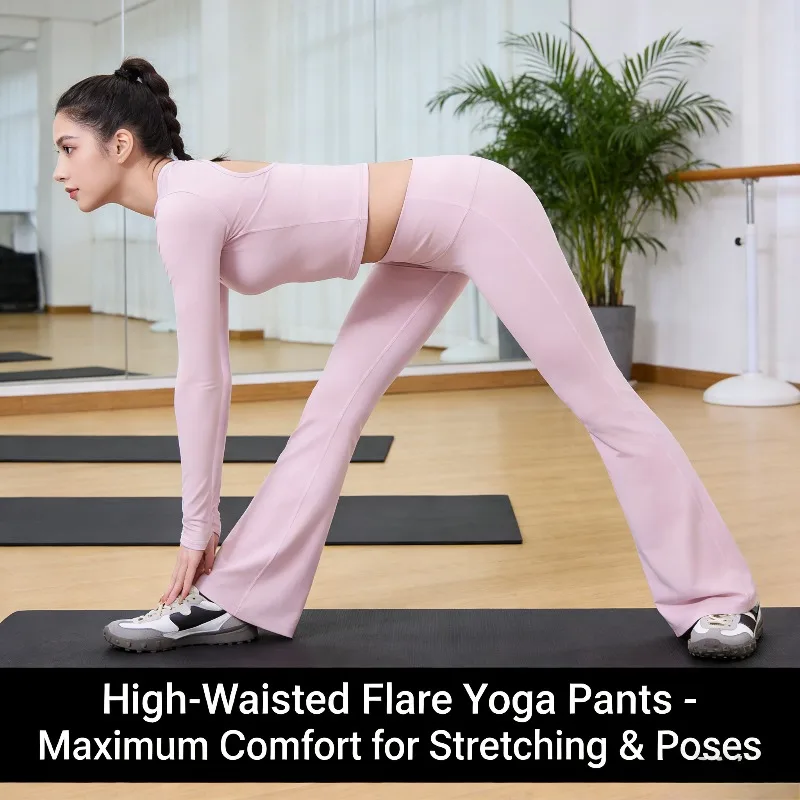 

Широкие брюки-клеш с низкой посадкой, брюки для йоги для женщин, облегающие спортивные леггинсы для похудения, брюки с подтяжкой ягодиц