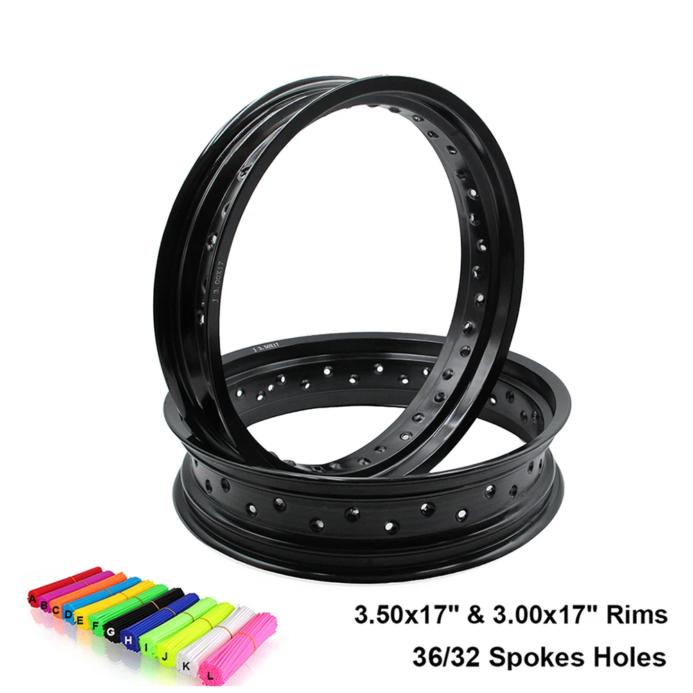 Motocross 3.50x17 Inch 3.00x17 Inch Aluminum Wheel Rims Motorcycle Dirt Bike 32/36 Spokes Holes 3.00*17