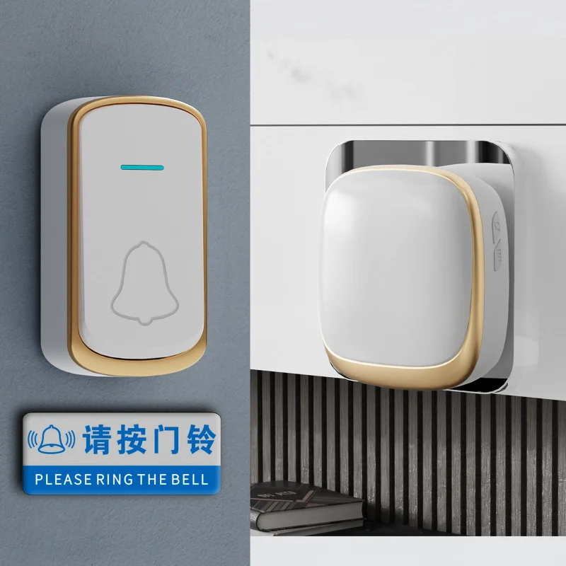 Wireless Doorbell Waterproof Flash Music Chime No Drill Pager Call Alarm Elderly Disabled 1 Transmitter 1 Receiver