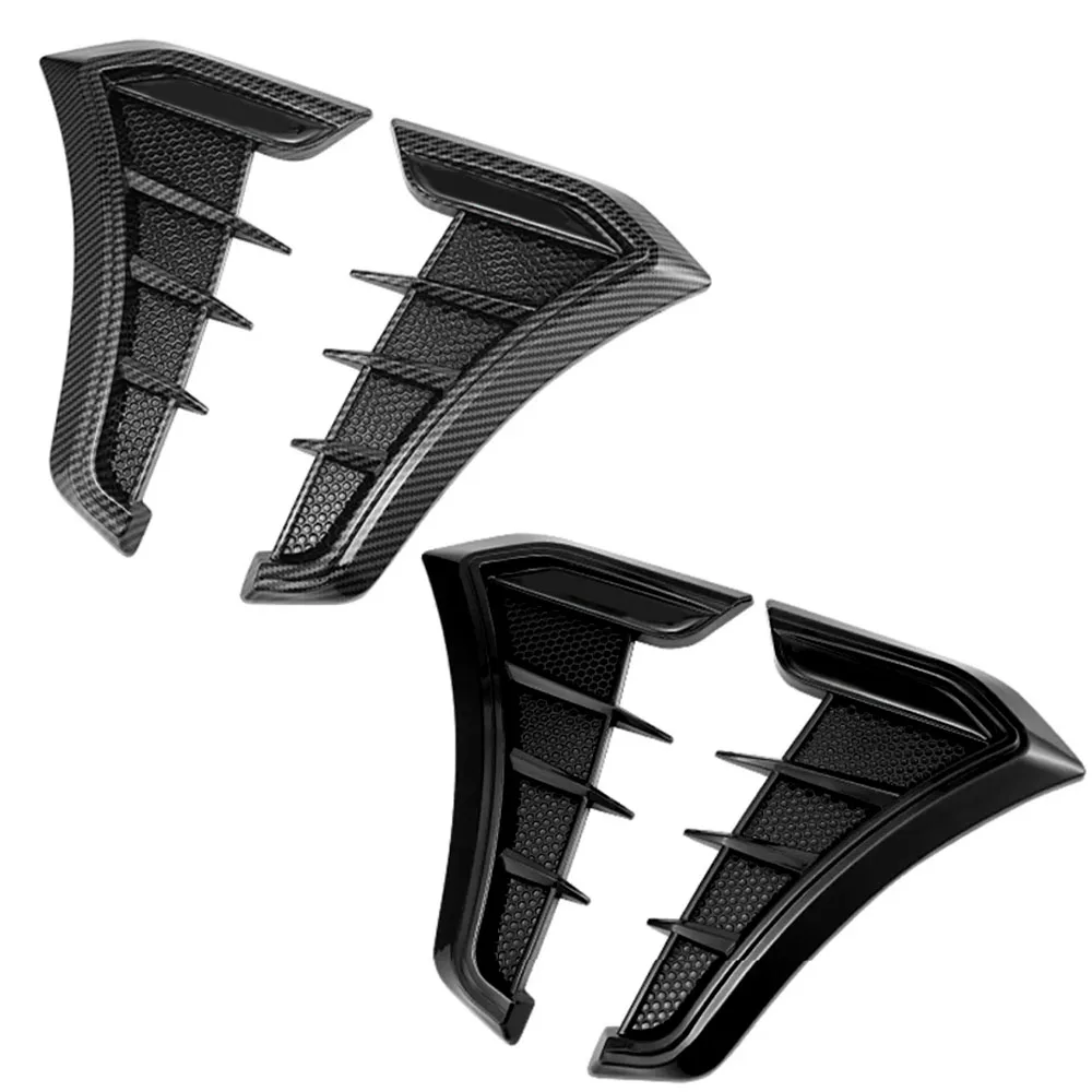 

Side Fender Vent Universal 3D Car Body Spoiler Splitter Stickers Cover Black Carbon Fiber Look Shark Gills Decoration Flank