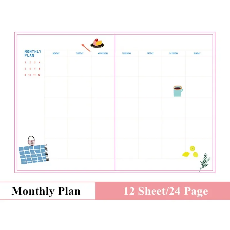 365 Days Planner ( undated ) School notebook Schedule Hard paper covered notepad 256 pages 13x18 cm Stationery School supplies