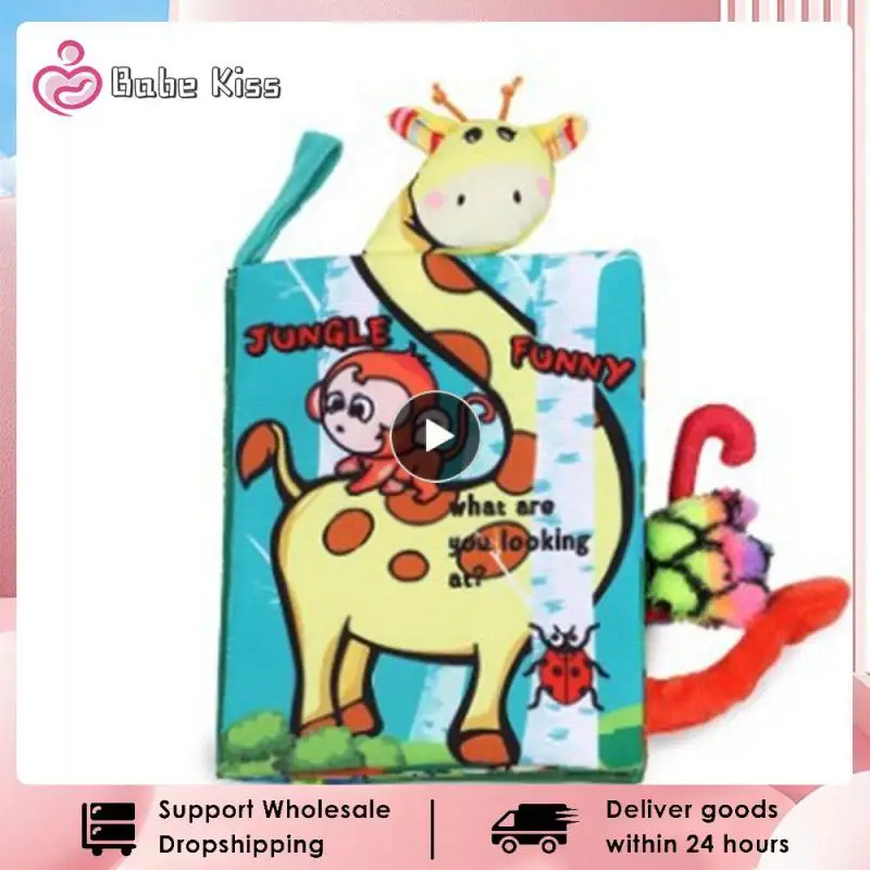 

Цветная прочная мягкая и моющаяся книжка с 3d-изображением животного, улучшенная способность решать проблемы ребенка, портативная безопасная книга из ткани Ripstop для детей