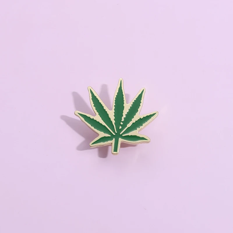 

Tobacco Green Leaves Cartoon Enamel Pins Creative Metal Brooches Backpack Lapel Badge Accessories Gift for Kid Friends Wholesale