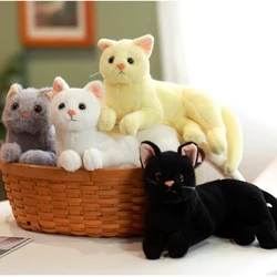 Cute Lifelike Cat Plush Stuffed Animals Simulation Fluffy British Shorthair Cat Doll Kids Toys Birthday Gift for Children