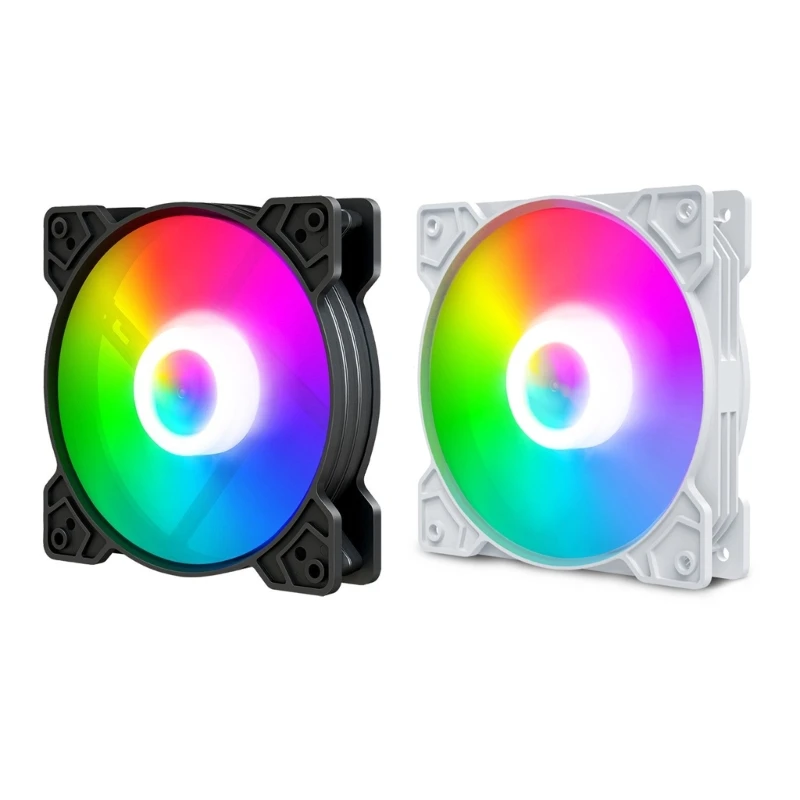 Durable ABS 1200RPM PC Case Fan, Efficient Heat Dissipation with Quiet Operation LED RGB Square Frame Cooling Fan