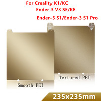 ENERGETIC Textured PEI Creality K1 Build Plate K1C Bed Smooth PEI Magnetic Sheet 235x235mm for Ender 3 V3 SE/KE 3D Printer