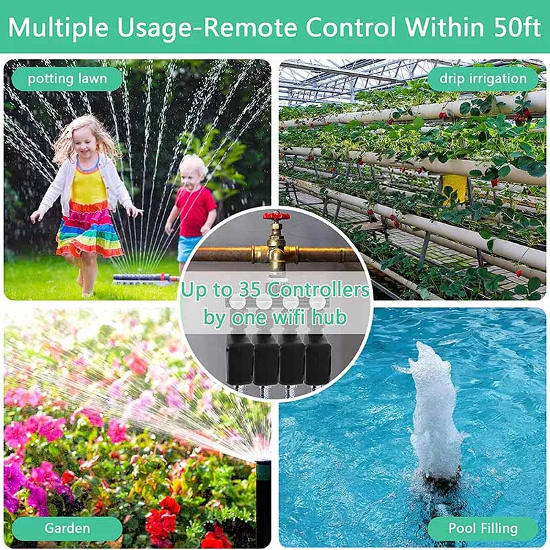 4 AA Batery Powered Garden Smart Irrigation  Wifi Hub