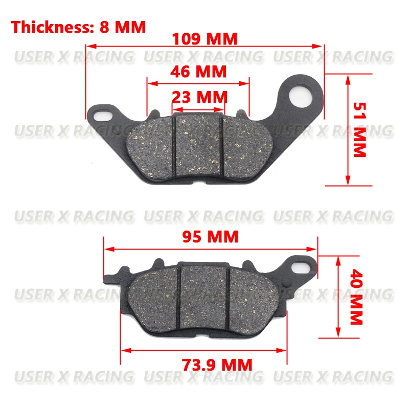 

USERX мотоциклетные дисковые тормозные колодки, передние и задние дисковые тормозные колодки для скутера FA464 YAMAHA YBR 125 N-MAX 125 150