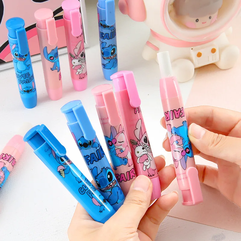 Disney Lilo & Stitch Eraser Cute Cartoon Stitch Lipstick Shape Eraser Fun Press Eraser School Supplies Stationery Birthday Gift