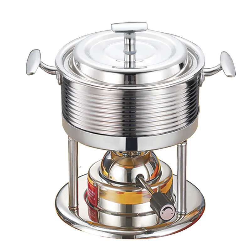

Single, stainless steel, small hot pot, inflatable stove, outdoor, dinner, outdoor