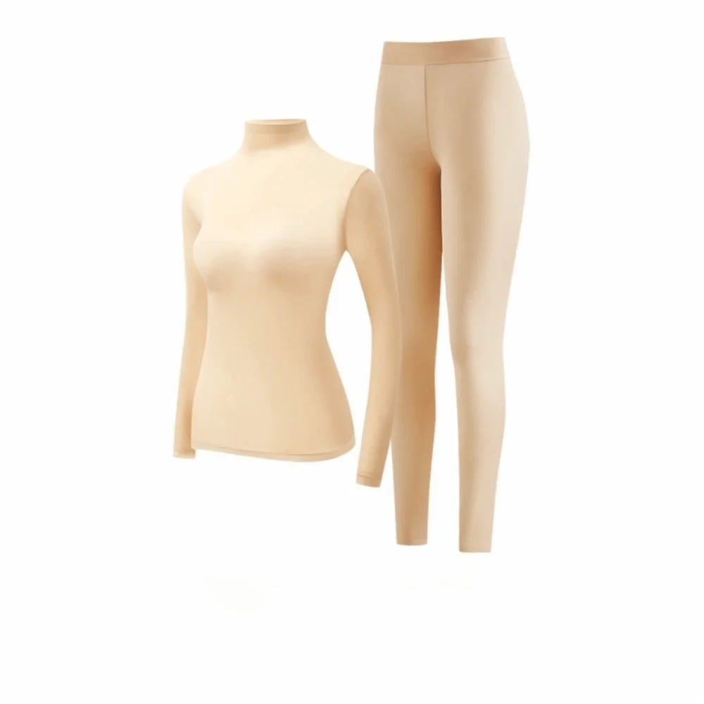 

1 комплект высокоэластичного бесшовного термобелья с длинными рукавами и воротником-стойкой, комплекты базового слоя, антистатические, сохраняющие тепло