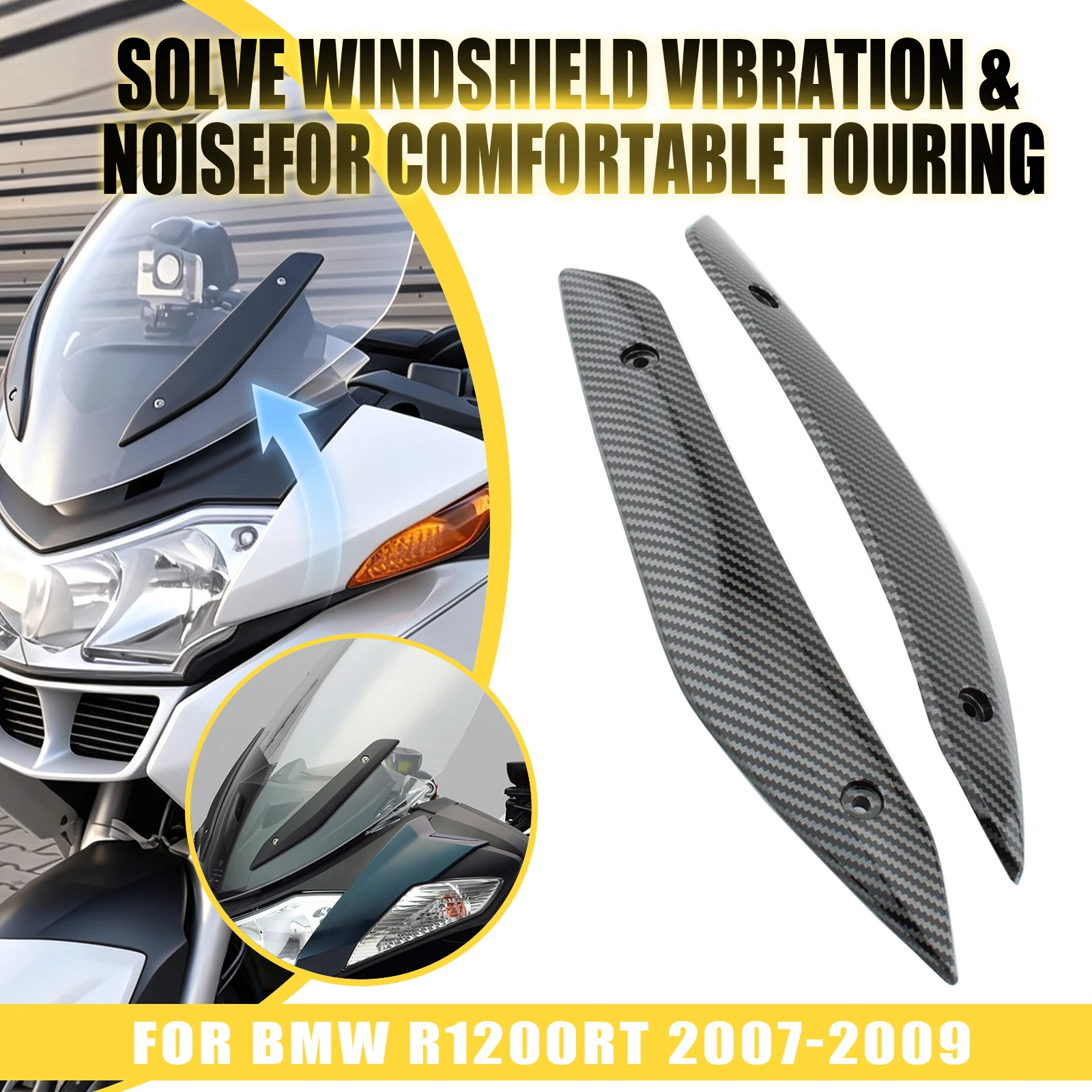 For R1200RT 2007 2008 2009  Motorcycle Windscreen Trim Strip Bracket Mount Kit ABS Plastic