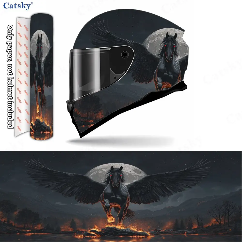 

Fiery Pegasus Pattern Helmet stickers , PVC Material Multifunctional Helmet Stickers, Scratch-Resistant & Fade-Proof, Easy to St