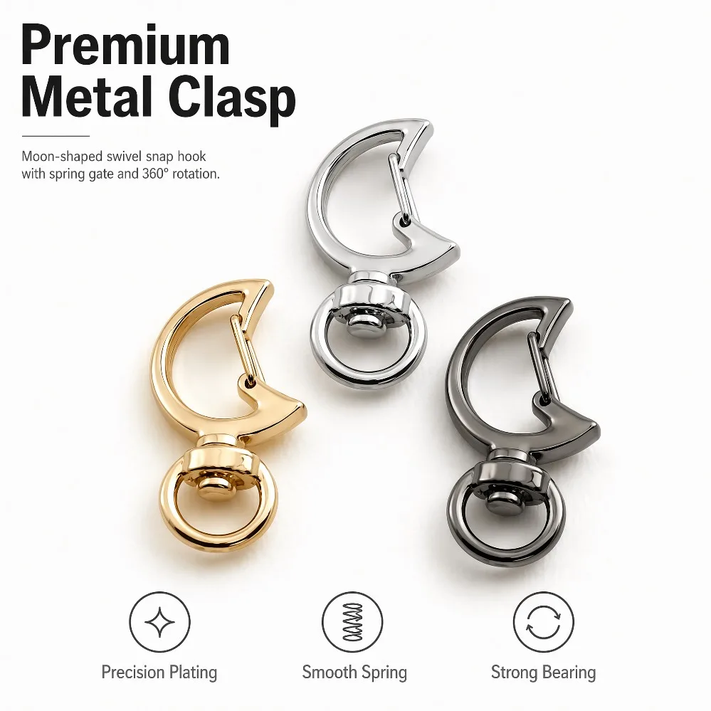 5-100Pcs Moon shaped Snap Hook Trigger Clips Buckles For Keychain Lobster Lobster Clasp Hooks for Key Ring Clasp Supplies