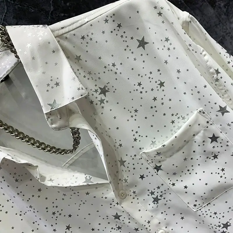 Koreaanse Business Casual Heren 2024 Nieuwe Gesplitste Button Strass Strass Modieus Comfortabele Casual Shirts Met Lange Mouwen