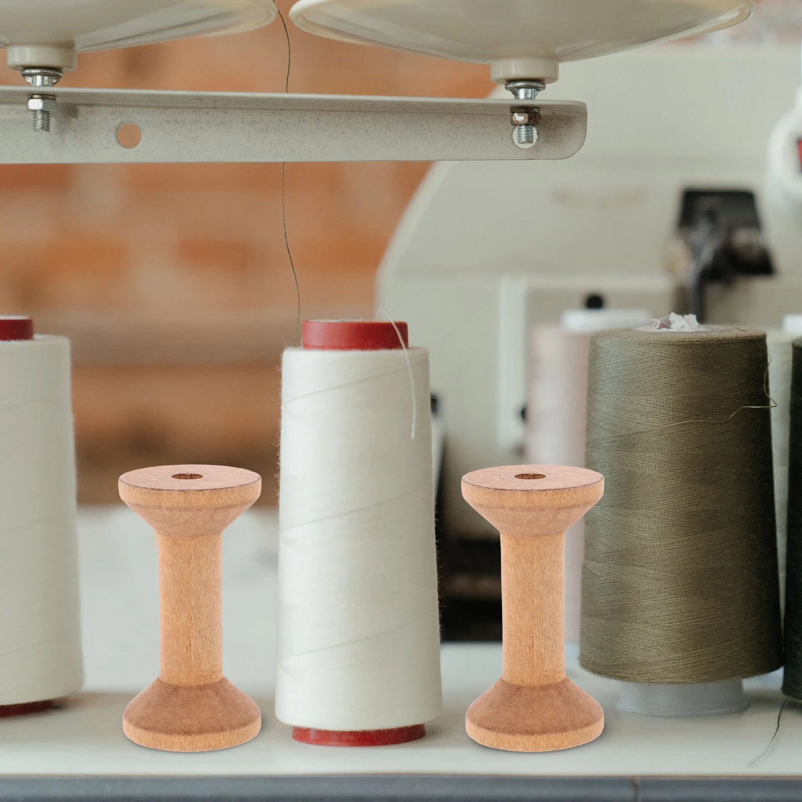 

8pcs Wooden Spool Embroidery Thread Bobbin Rope Mini Knitting Cord Management Durable Material Tangle Prevention