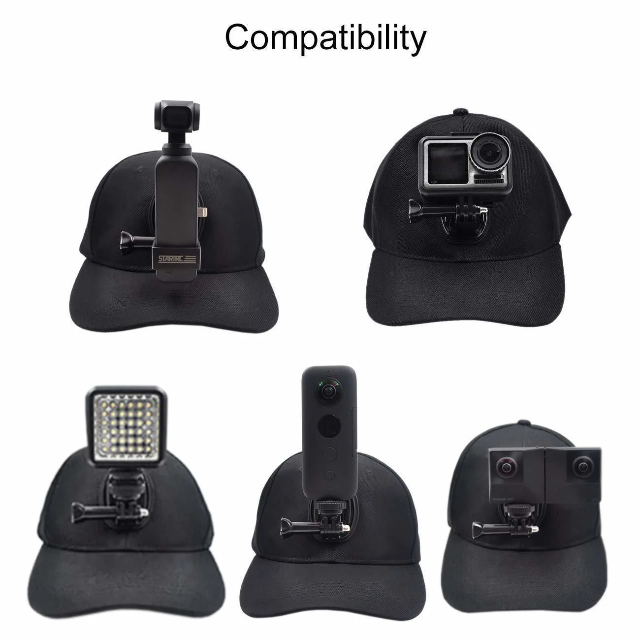 

Baseball Cap Hat Holder Mount Bracket for GoPro Hero/DJI Osmo Action /Pocket 3/2/Insta360 X5/X4/X3/GO go3/ace Camera Accessories