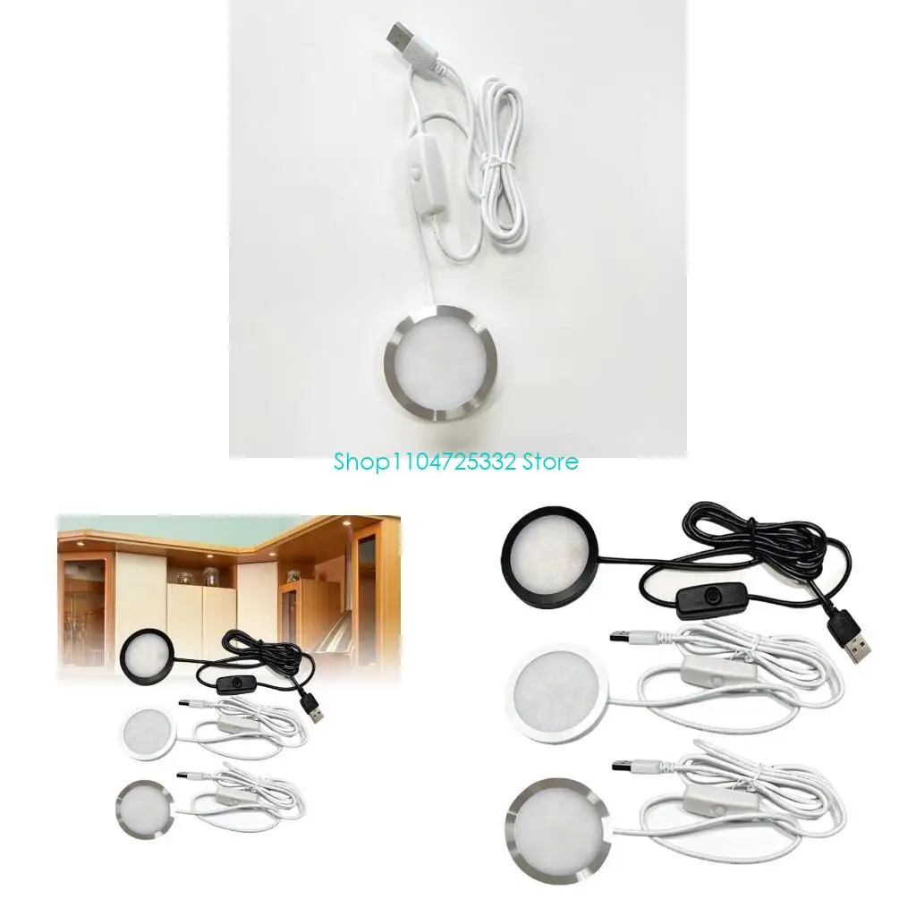 

P5EA USB Power 5V3W Светодиодная настольная лампа Круглый базовый светодиод под шкафом для шайба для офиса и использования в