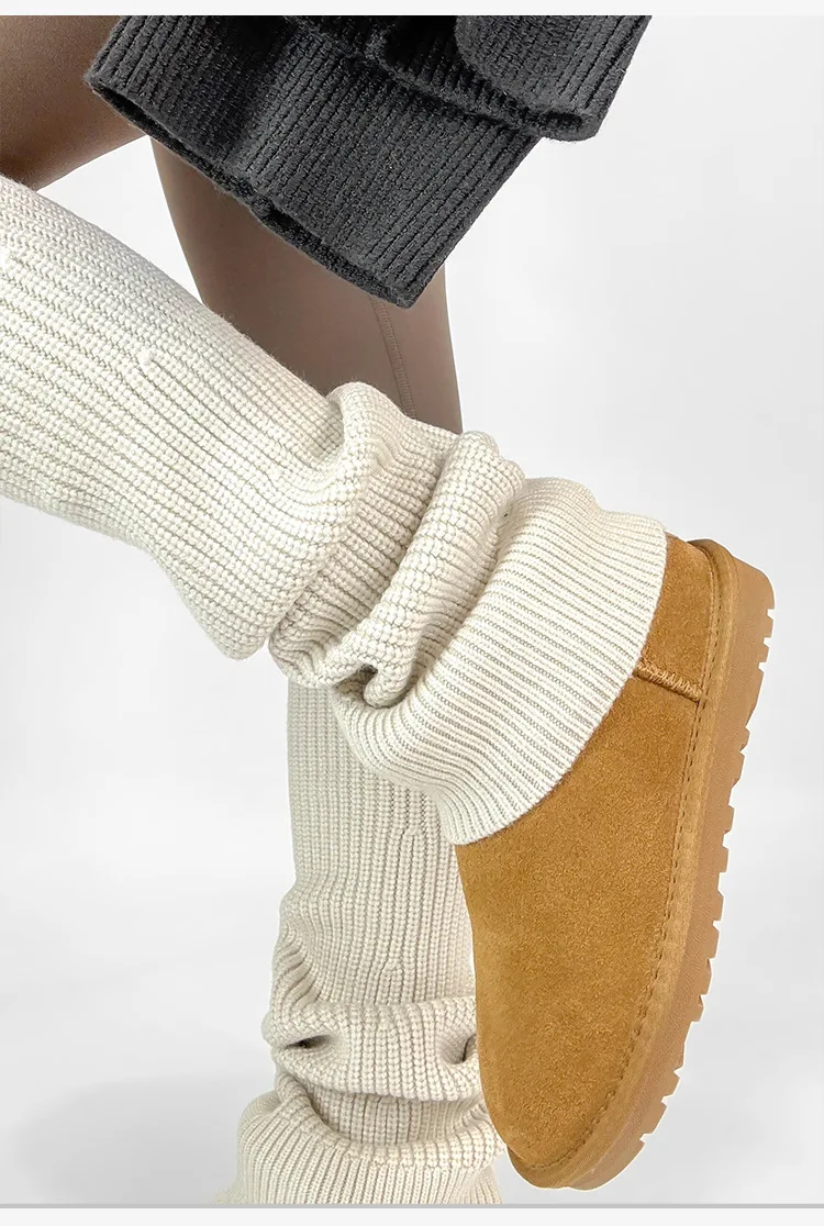 New Women's Leg Warmers Knitted Winter Thick Thermal Long Socks Slouchy Boot Cuffs Yoga Pilates Solid Color Cozy Casual Wear​