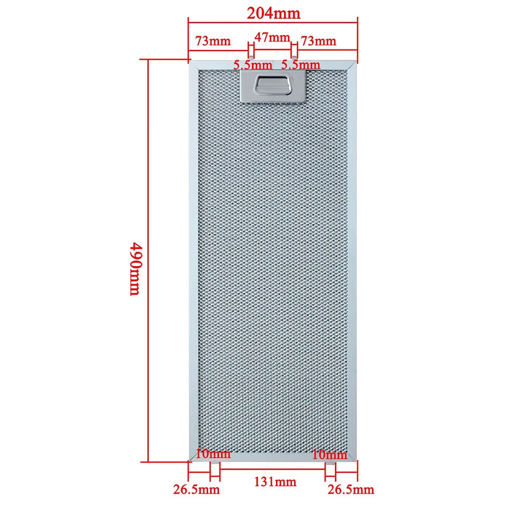 Kitchen Range Hood Grease Filter Aluminium Five-Layer Design 204X490mm Model 11126329 Cooker Hood Filter