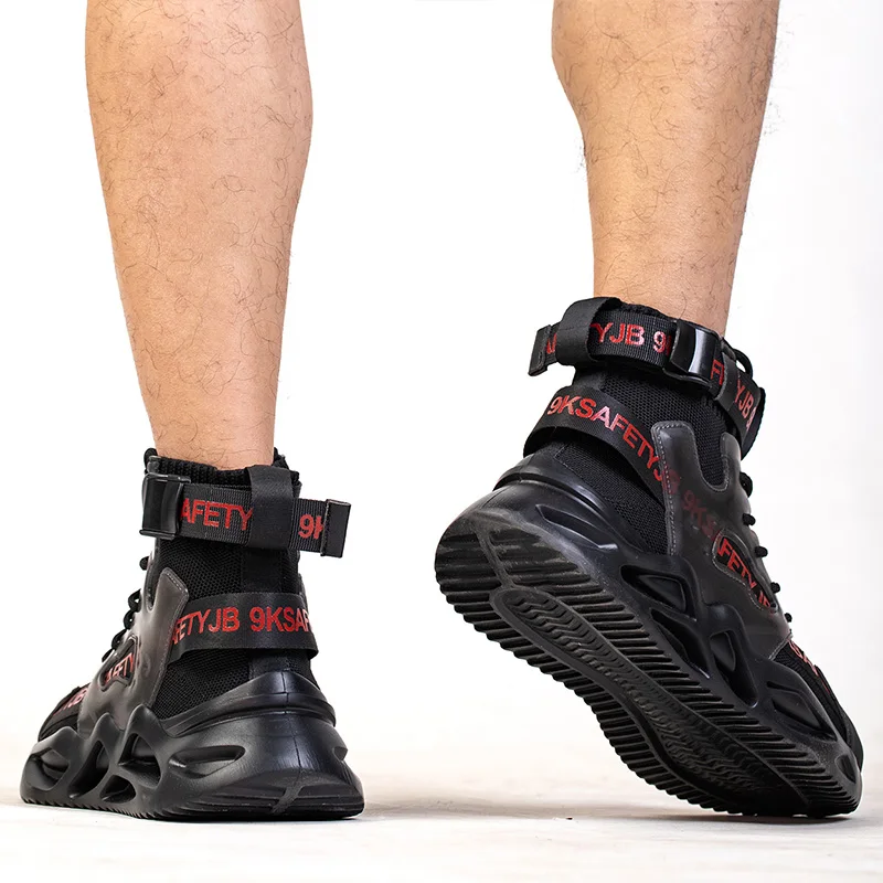 Comfortable and Elastic Safety Shoes Men For Work Sneakers Men Steel Toe Work Shoes Security Protective Lightweight Boots