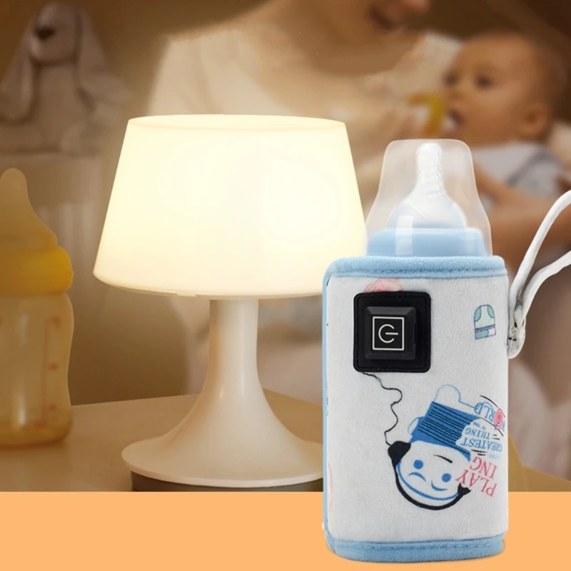 USB Feeding Bottle Warmers Baby Bottle Travel Cover Heat Keepers with Adjust Constant Temperature Portable Milk Heater