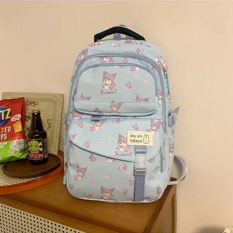 Kids Sanrio Kuromi Boy Girl Simple Cute Fashionable Bags Large Capacity Stress Relieving Middle School Student Backpack Anime