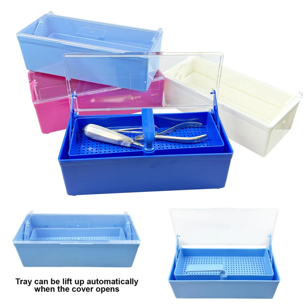 

Dental Instruments Soak Tray Lifting Box Sterilization Case Surgical Medical Disinfection Container Plastic Dentistry Clean Tool