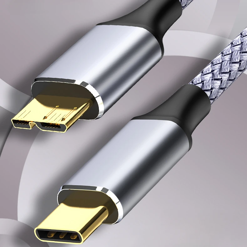 

Кабель с USB C на Micro B, кабели для жестких дисков, плетеный кабель с USB 3,0 типа C папа на Micro B папа для MacBook Toshiba Canvio camera