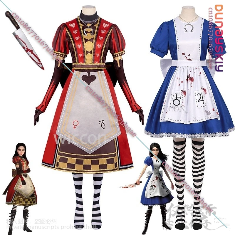 Anime Game Alicee Princess fur s, Madness Maid Tablier, Lolita Wigs, Props for Women, Girls, Halloween Party, Cosplay Costume, bt