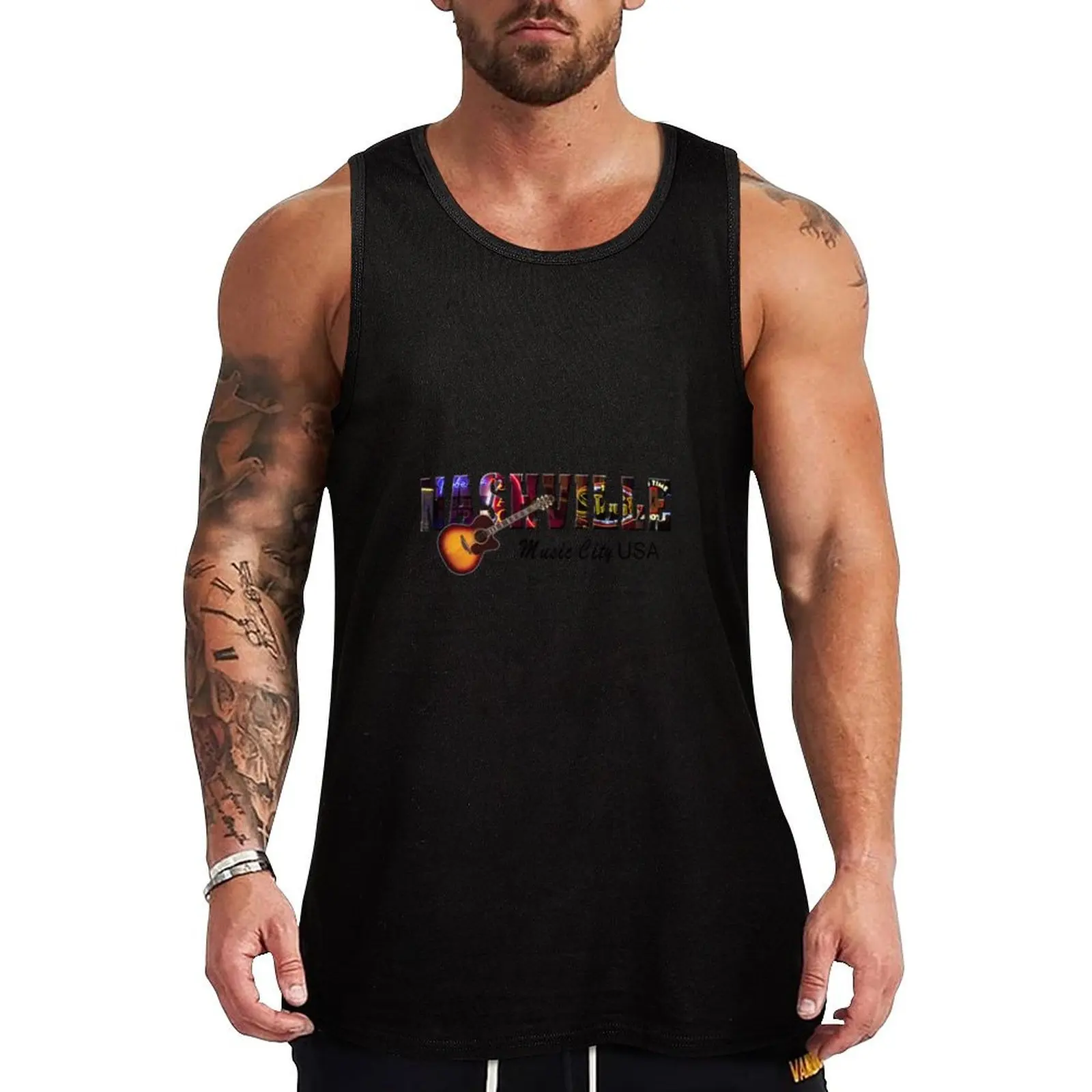 

Nashville Music City USA Tank Top summer clothes men 2025 summer clothes man 2025 T-shirt man