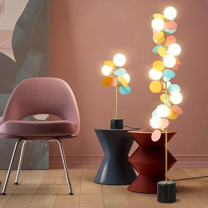 New Colourful Leaf Led Luxurious Minimal Floor Lamp for Living Room Home Decor Bedroom Bedside Lamp Indoor Standing Light