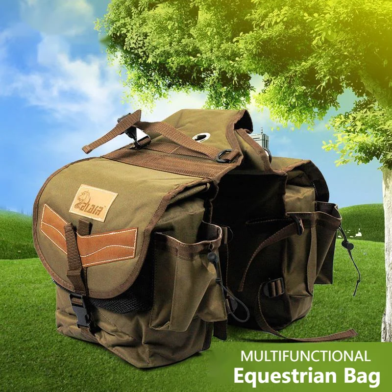 Equestrian Riding Saddle Bag Knight Equipment Western Saddle Accessories Riding Gear Oxford Cloth Waterproof