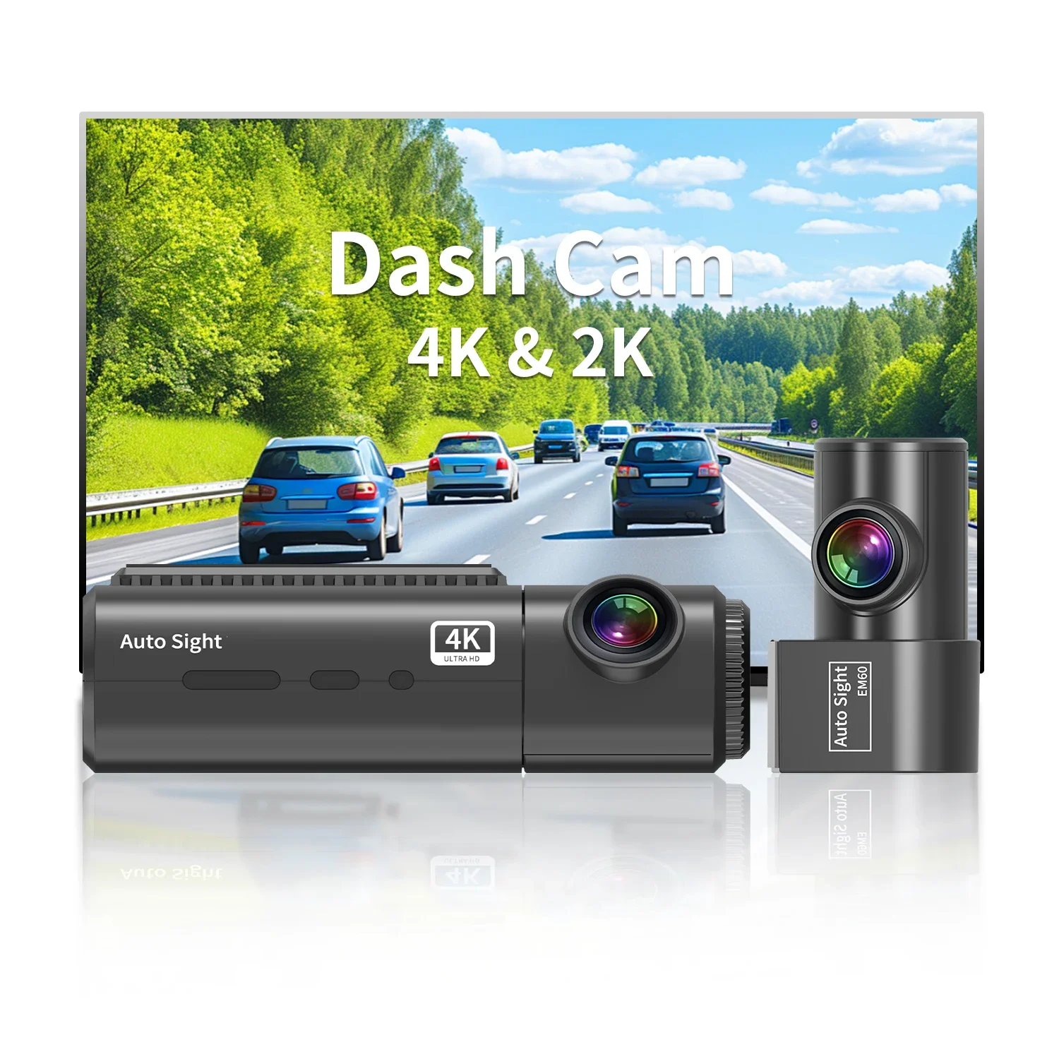 Auto Sight High Quality Front And Rear Car Camera 4K Dashacm Full Hd Car Cam Pro 4K Dashcam 2K Vehicle Camera