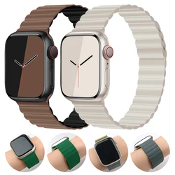 Pętla magnetyczna do pasków Apple Watch 44 mm 40 mm 49 mm 45 mm 41 mm 38 mm Silikonowa bransoletka iWatch Series 9 8 7 6 5 4 3 Se ultra 2 pasek