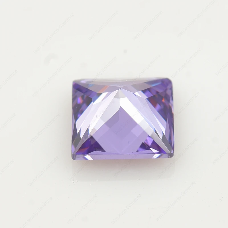 1.5x1.5~12x12mm square princess cut Amethyst  AAAAA Loose cubic Zirconia synthetic stone cz jewelry