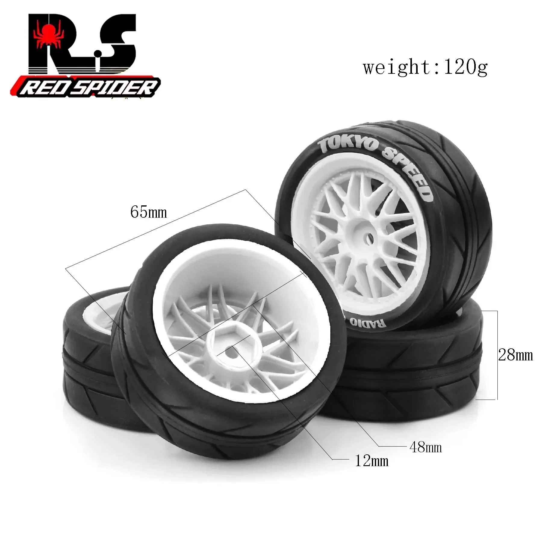 For RSRed Spider1/10RV Tires KyoshoFW06TamiyaTT01 TT02 XV01Jingsu Tire R157 RS Red Spider 1/10 Touring Car Tires Racing Tires