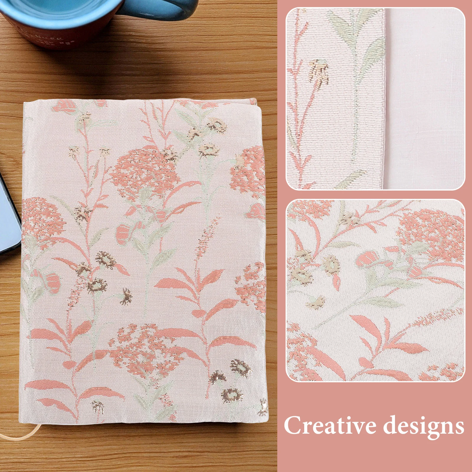 Fabric Book Cover Decorative Protector Protection Sleeve Pouches Cloth Covers for Student Notebooks