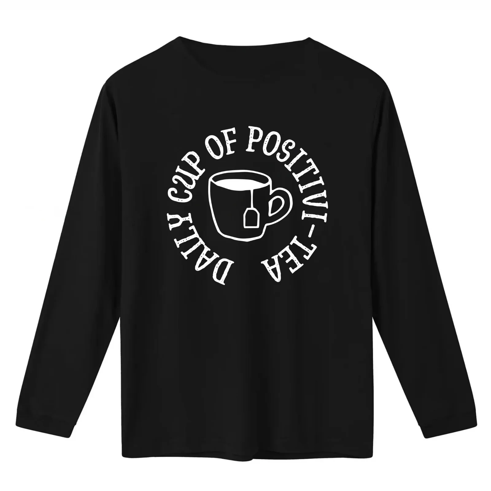Daily Cup of Positivi-Tea Positivity T-Shirt Summer Casual Cotton Tee Oversized Streetwear Tops Vintage Graphic Print