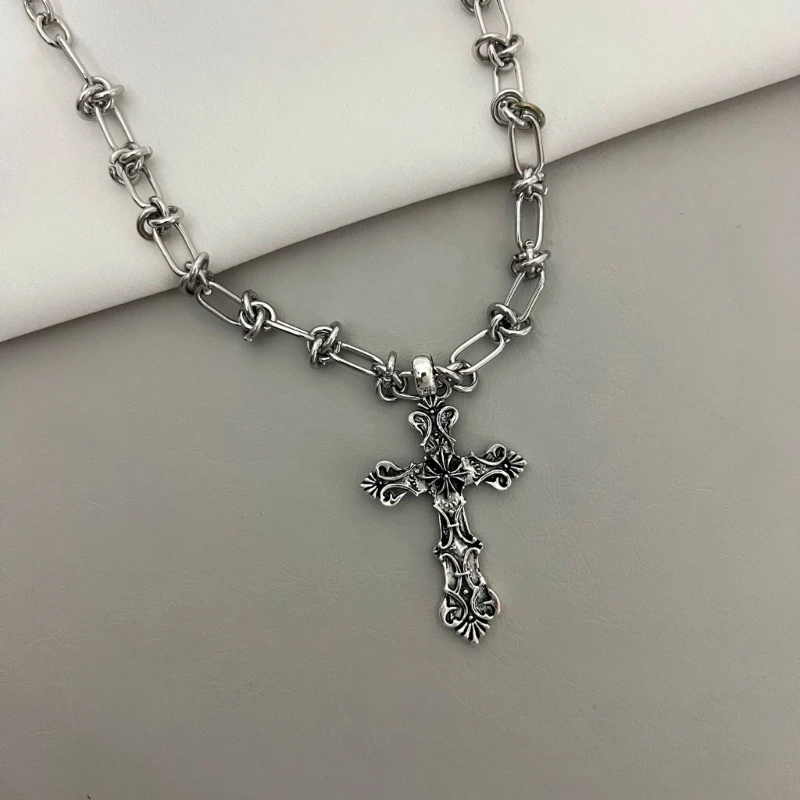 Vintage Pendants Necklace for Women Kpop Punk Chain Necklaces Long Korean Fashion Retro Jewelry on The Neck Gift