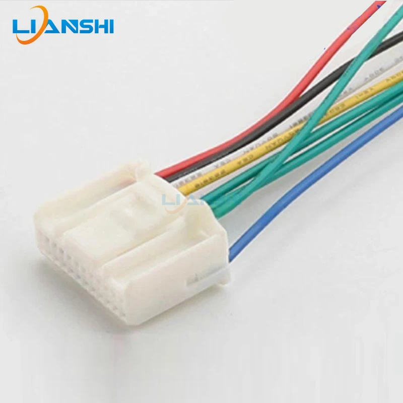 1318917-1 DJ7246S-0.7-11 21 24 Pin Car Audio Navigation Rearview Mirror Connector Plug Socket for Toyota Mazda Wiring