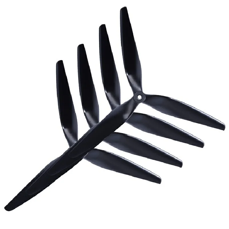 4pcs Hqprop Hq Macroquad Prop 10x5x3 1050/9050 10inch 9inch 3 Blades Black Carbon Reinforced Nylon Propeller For Rc Fpv Drones