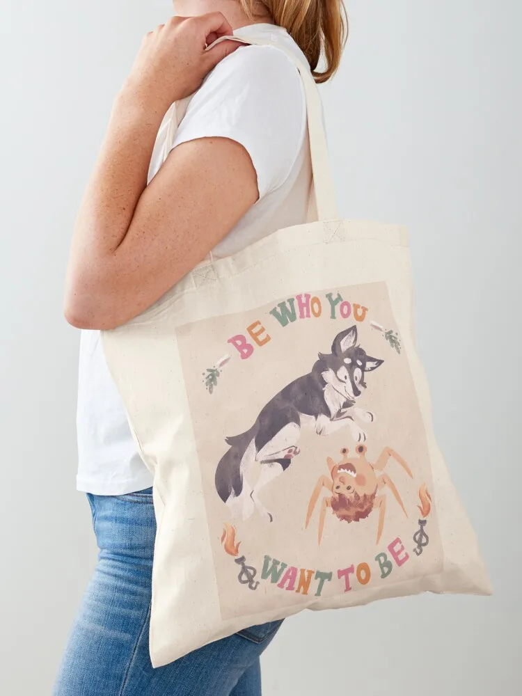 Be Who You Want To Be 2 Tote Bag حقيبة تسوق تحمل شعار حقيبة لحقائب اليد القماشية للسيدات على الشاطئ #1