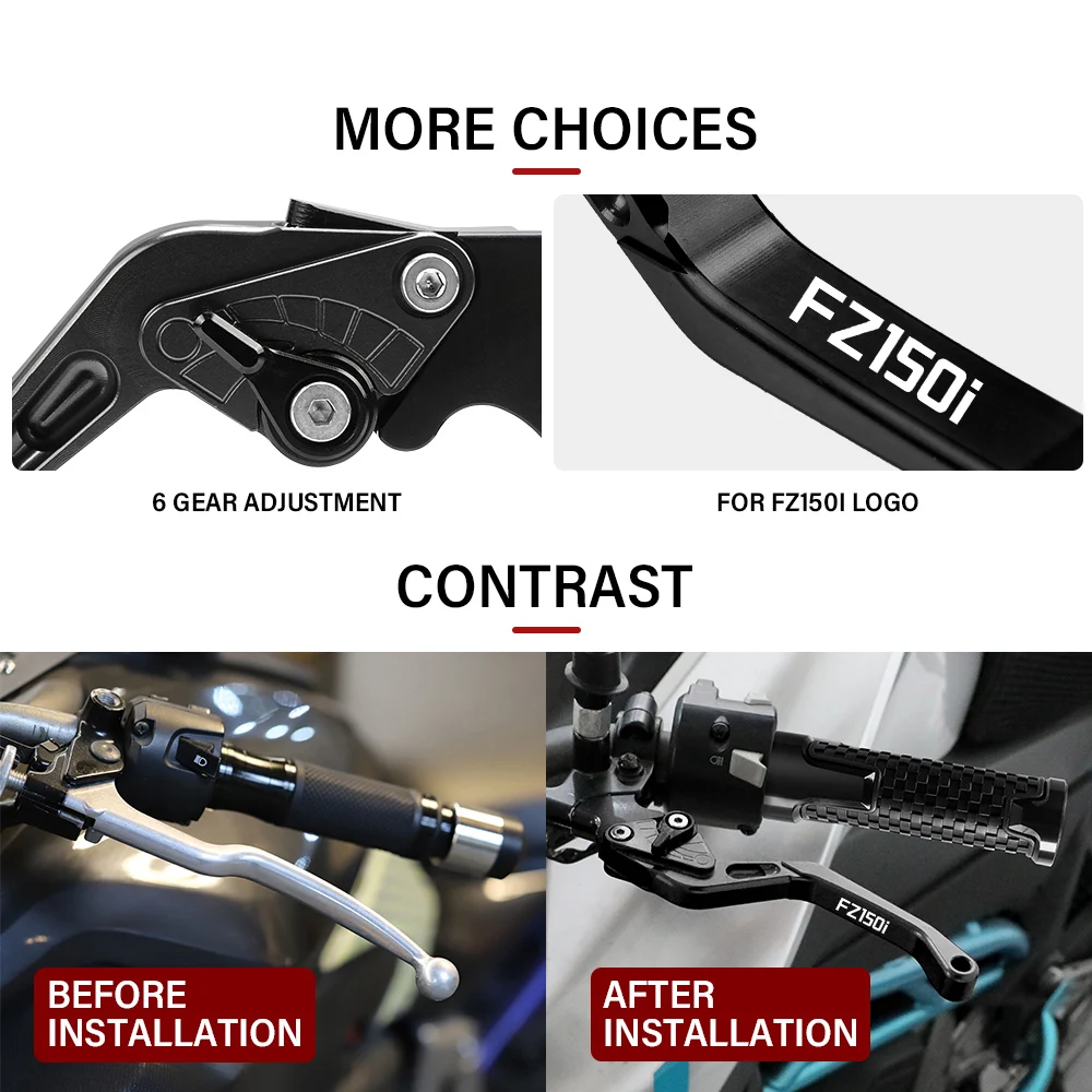 For YAMAHA FZ150I 2013 2014 2015 2016 2017 2018 Motorcycle CNC Adjustable Brake Clutch Levers Handle Accessories