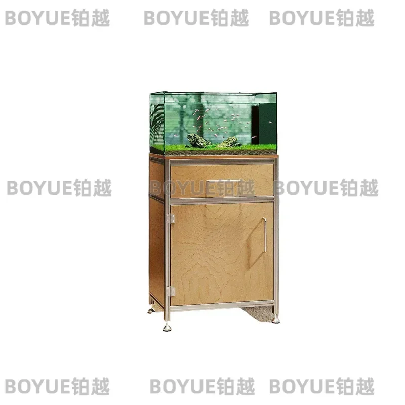 Aluminum Profile Fish Tank Stand Marine Plate Storage Cabinet Integrated Household Organizer Simple Dining Room Shelf Unit