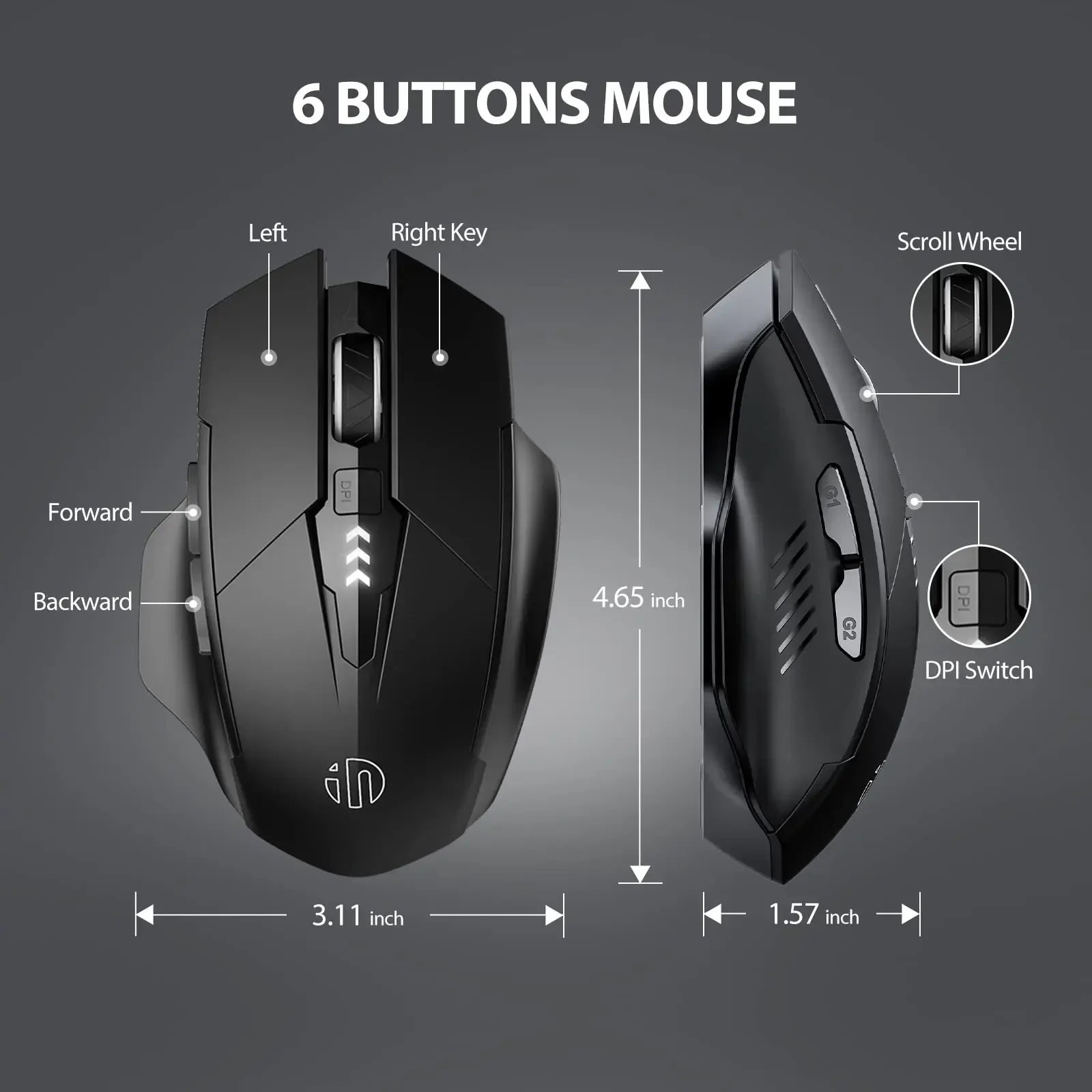 LOERSS-Souris optique sans fil Bluetooth 5.0, accessoire ergonomique et silencieux pour PC de bureau