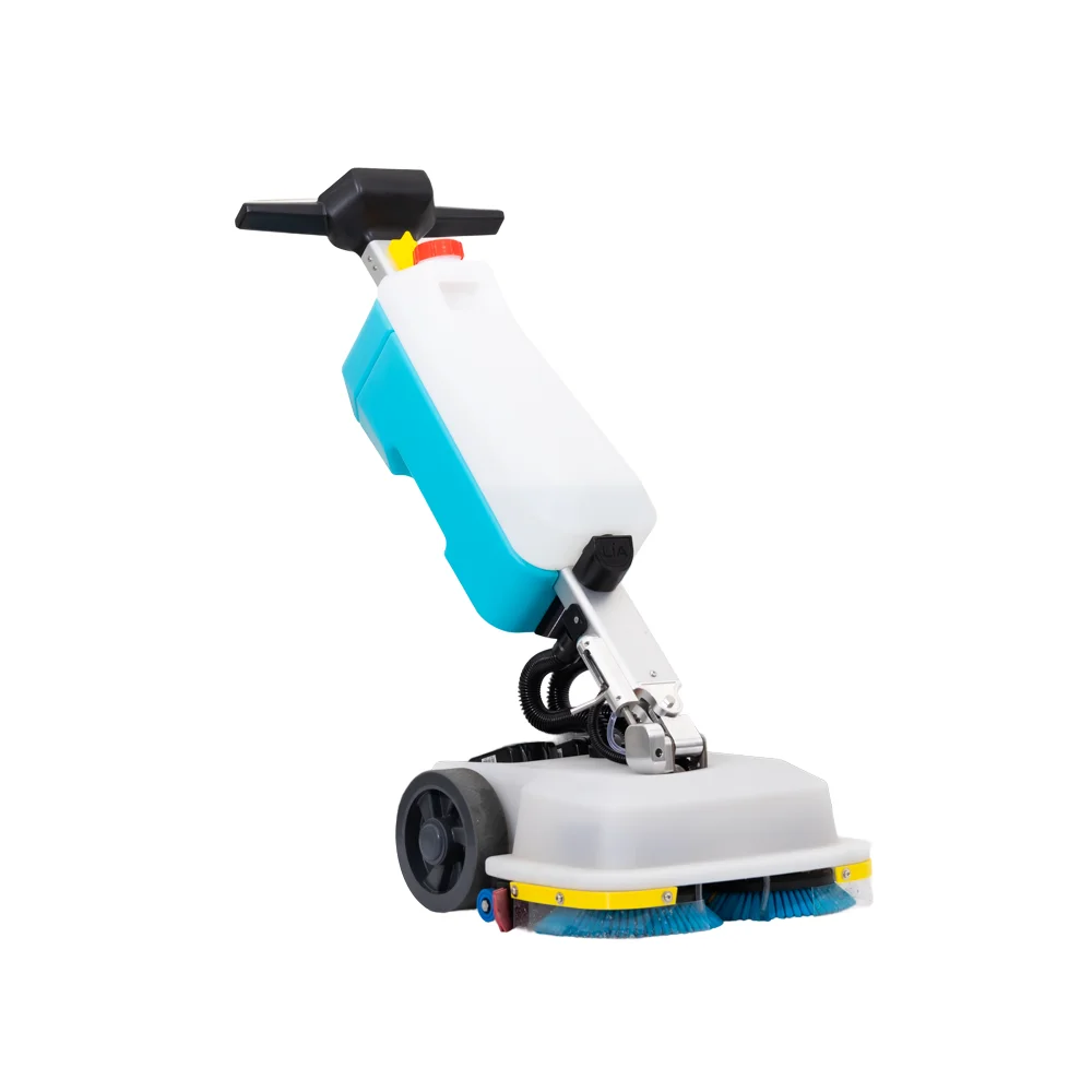 Mini Floor Scrubber Lithium 2025 Compact Hand Push  and Dryer Two Brush Lightweight Cleaning Machine Home and Small Spaces